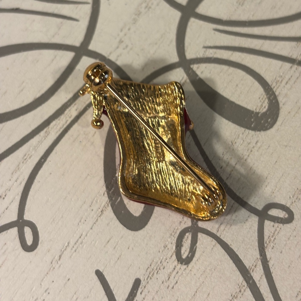 Roman Red and Gold Stocking Brooch - Picture 2 of 4